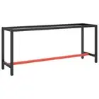 Work Bench Frame Matte Black and Matte Red 190x50x79 cm Metal vidaXL