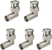 Eightwood 5pcs BNC Male to Female Elbow Right Angle Adapter 50ohm