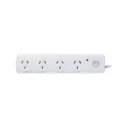 Click White 4 Outlet Surge Protection Powerboard