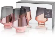 NEW! Viski Dipped Crystal Wine Glasses Stemless, 2 Count