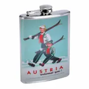 Austria Vintage Em2 8oz Stainless Steel Flask Drinking Whiskey Liquor