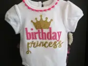 "Birthday Princess" Crawler by Mud Pie, Size 9-12 Months, NWT