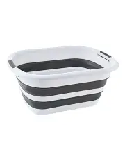 [BR Home] Collapsible Laundry Basket Washing Clothes with Handles 40L in Grey/White