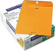 Quality Park Clasp Envelope, 9 1/2 X 12 1/2, 28Lb, Brown Kraft, 100/Box