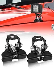 NORTHYUN Led Hood Mounts, Universal Led Light Bar Mounting Brackets 304 Stainless Steel Hood Clamp Lights Mounts, Black