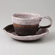 Black Earth Pink Coffee C/S, 8.5 fl oz (240 cc), 15.7 oz (450 g), Japanese Style Coffee C/S, Cafe, Restaurant, Ryokan, Japanese Tableware, Restaurant, Commercial Use, for Guests