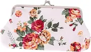 [LIGIGWASH] Vintage Floral Closure Wallet Retro Embroidered Clutch Bag for Women Stylish Long Coin Purse for Travel Business and Everyday Use