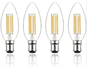 Bonlux 4W B15 LED Bulb, B15 Small Bayonet Candle Light Bulbs, Dimmable Light Bulb Bayonet Ba15d B15d Led Bulbs Warm White 2700K for Chandeliers, Bedroom (4-Pack)