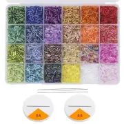 Assorted Glass Seed Beads 9600pcs 7mm Jewelry Crafting Tube Beads 24 Color