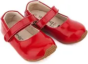 SKEANIE Girls Mary Jane Leather Shoes, Red, EU22