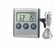 Food Meat Temperature Meter Gauge Probe Electronic Digital Thermometer Timer
