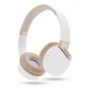 2PCS GS-H10 Wireless bluetooth 5.0 Headphone 3.5mm AUX-in TF Card Stereo Foldable Headset with Mic WHITEBROWN COLOR