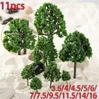 11pcs Set Scale Model Trees Train Railroad Layout Diorama Wargame Forest Scenery