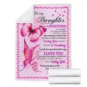 Premium Blanket To My Daughter I Love You Fleece Love Flannel Throw Blanket Cozy Soft Plush Quilt Blanket Customized 150X200cm