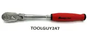 SNAP ON TOOLS FHCLF72 RR 3/8 RED Soft Grip Long Handle Compact Flex Ratchet