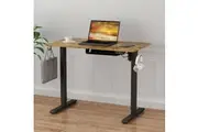 Advwin Electric Standing Desk Height Adjustable 100cm Black+Rustic Brown
