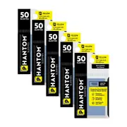 5x 50pc Phantom Sleeves 41x63mm Game Card Case Protector Yellow Gloss/Matte