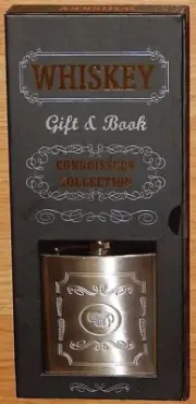 WHISKEY GIFT & BOOK FLASK SET CONNOISSEUR COLLECTION AUTHENTIC NEW