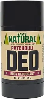 Sam’s Natural Deodorant - Patchouli - Holiday Gifts - Stocking Stuffers - Aluminum Free DEO - No phthalates, parabens, sulfates, or dyes - For Men, Women, Unisex - Vegan, Cruelty Free - 3 oz