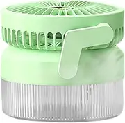 Misting Fan Portable, USB Rechargeable Quiet Cooling, Folding Quiet Cooling Fan with Light for Camping Tent Gym Beach School Garden Travel Desk