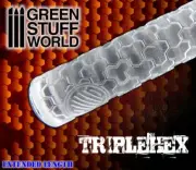 Rolling Pin - TRIPLEHEX Texture Terrain Roller for Wargames and miniature bases