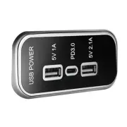 3 Port USB Car Charger Adapter Phone PD Type-C Socket Power Outlet LED Accessory (for: Honda Civic)