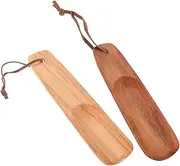 [VALICLUD] 2pcs Wooden Shoehorn Shoe Horn for Shoe Wearing Household Shoe Helper Handled Shoe Household Shoehorns Shoe Spoon Shoe Horn Handle Shoes Horn Shoe Horns for Travel Shoe Lifter