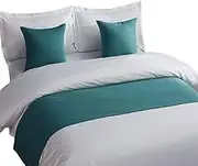 AIMALL Luxury Hotel Bedding Set, High Thread Count Cotton Satin Four-Piece, Includes Duvet Cover, Pillowcase, and Fitted Sheet in Elegant White, Queen Size