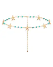 Ettika Starfish & Turquoise Linked Body Chain