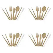 4x 6pc Appetito Stainless Steel Traveller's Cutlery Set Spoon/Fork/Knife Assort