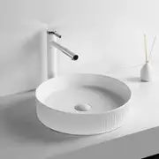 Round Ceramic Basin Bathroom Vanity Sink Hand Wash Bowl Above Counter White