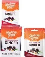 Buderim Ginger Dark Chocolate Ginger Zesty and Rich 12x40g