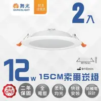 在飛比找momo購物網優惠-【DanceLight 舞光】2入組 LED 12W 崁孔1