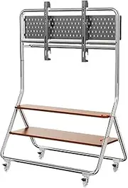 Stainless Steel TV Stand Removable Solid Wood Floor Hanger TV Cabinet 40-75 Inch Universal