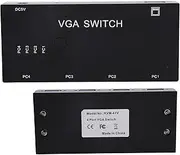 VGA Switcher, 4 in 1 Out VGA Splitter Box Video Converter for VGAXVGASVGAUXGA, with USB Cable, Plug and Play