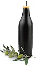 kitchentoolz Black Ceramic Olive Oil Dispenser Bottle 16 Oz Container for EVOO or Vinegar, Kitchen Counter Design