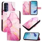 For iPhone Samsung Huawei OnePlus Marble Card Wallet Strap Bag Stand Phone Case