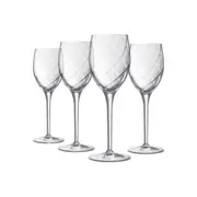 4pc Luigi Bormioli Canaletto 275ml White Wine Glasses Set Drinking Stemware