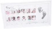 ULDIGI Infant First Year Photo Frame Baby Photo Frames Set 12 Month Milestone Frame Baby Shower Present Compact Size White