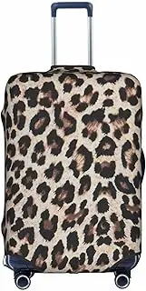 [pvinnk] Leopard Print print Print Protective Luggage Cover Elastic Washable Suitcase Travel Gear Protector, White, Medium