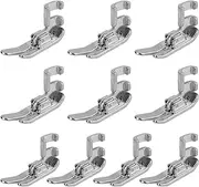 10pcs Sewing Machine Presser Foot, Straight Stitch Presser Quilting Foot Sewing Machine Accessories Parts Compatible with Singer, Janome, Juki Low Shank Sewing Machines