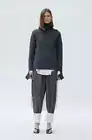 CELINE Ripped Shetland Knit Grey Anthracite High Neck Sweater XS Phoebe Philo