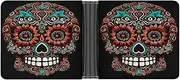 [QSKDLAC] Leather Wallet Slim Durable Credit Card Holder Personalized Sugar Skulls Day of The Dead Printing Wallet For Men & Women Perfect For Work Travel, style, One size, Foldable Pu Wallet, Style