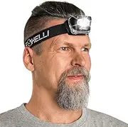 Foxelli LED Headlamp Flashlight for Adults & Kids, Running, Camping, Hiking Head Lamp with White & Red Light, Lightweight Waterproof Headlight with Comfortable Headband, 3 AAA Batteries Included