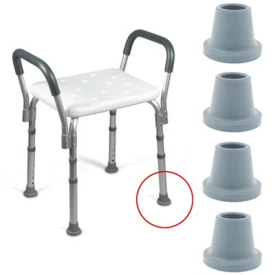 Shower Chair Rubber Feet - 4 Pcs Bath Stool Tips Ferrules for 19mm Straight Legs