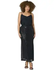 [Pink Dusk] Seducer Sequin Maxi Skirt in Black