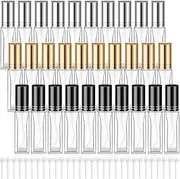 Domensi 30 Pcs Glass Perfume Travel Refillable Bottles 20 ml Mini Cologne Perfume Bottles Empty No Leak Travel Size Atomizer Spray for Perfume Mini Clear Sample Dispenser (Black, Silver, Gold)