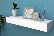 Exclusively Design Wall Shelf with Hidden compartments for Storage| Display Shelves | Living Room Furniture for Modern and Smart Interior- (White)
