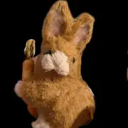 Cute Brown Sisal Baby Bunny Rabbit w/Carrot Perfect Springtime Easter Decoration