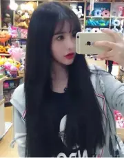 Women Lady Natural Look Curly Fringe Costume Party LONG Straight Full Hair Wigs
